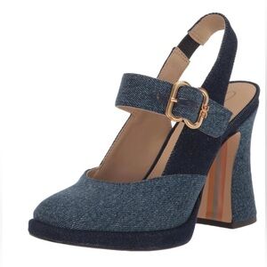 Sam Edelman Jildie Mary Jane Heel Denim 8.5 NEW